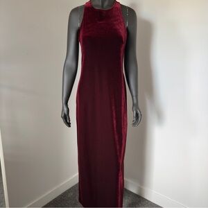 VTG Burgundy Velvet Sleeveless Maxi Dress – The Dress Collection – Size L
